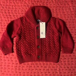 Red Cable Knit Kids Jacket
